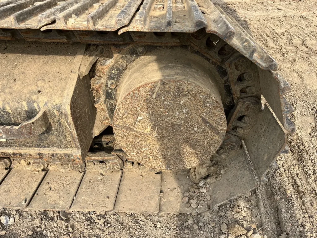 Used 2022 CAT 320GC excavator, drive sprocket and track chain